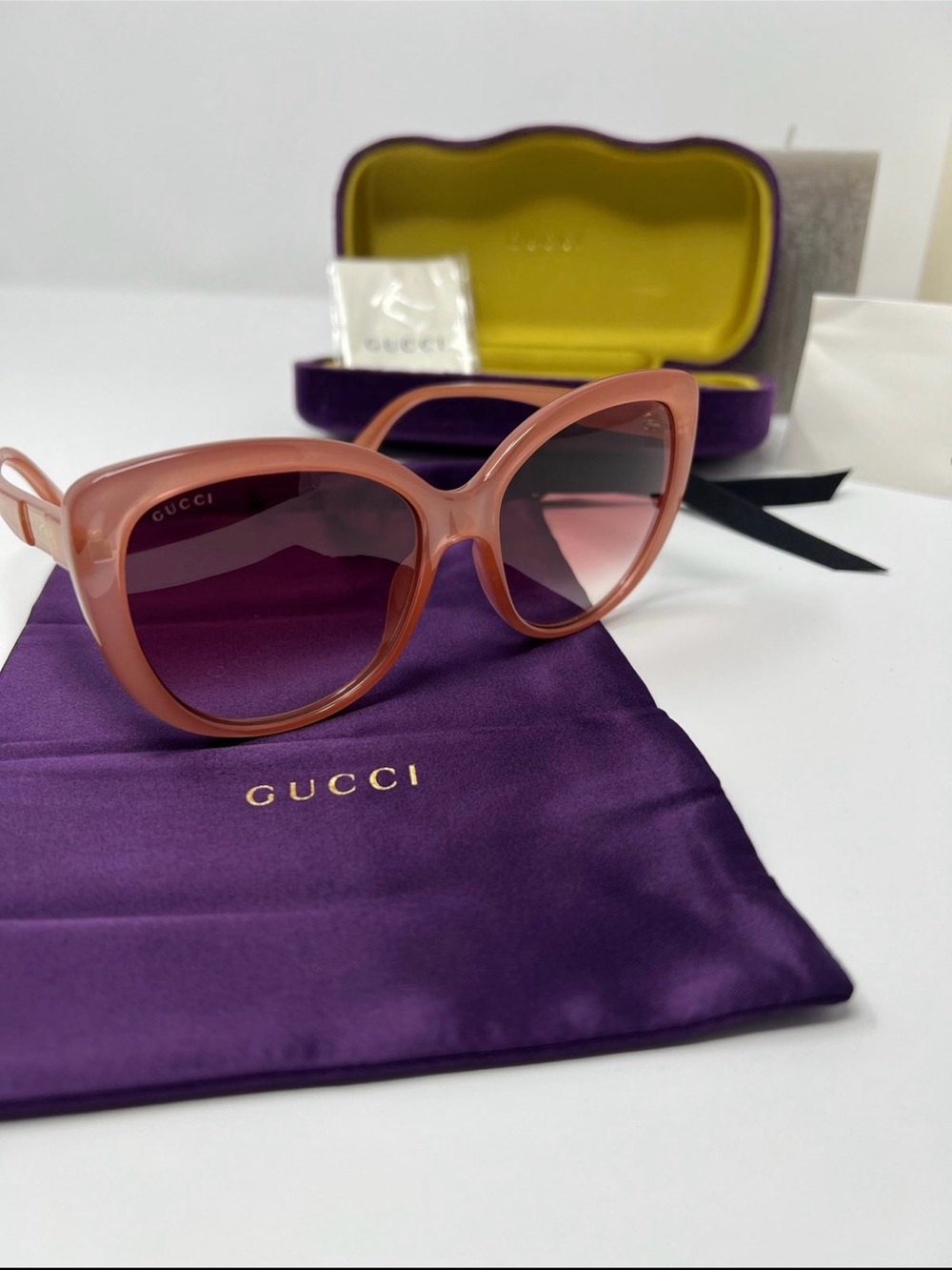 NEW Gucci GG0789S Pink Cat Eye Sunglasses